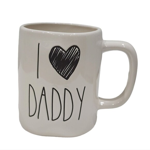 Rae Dunn I LOVE DADDY Embossed Ceramic Coffee Mug 16 Oz Ivory - Picture 5 of 8
